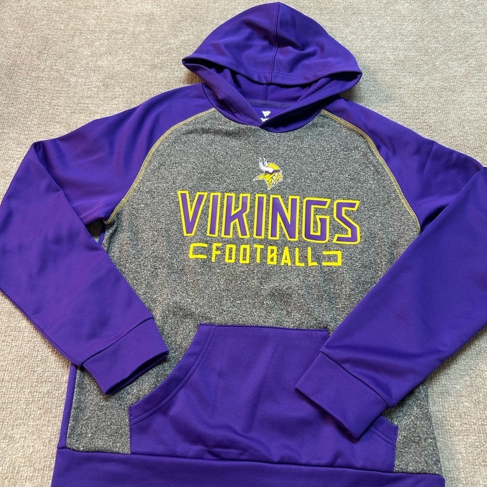 Purple and Gray Vikings Football Hoodie 0374